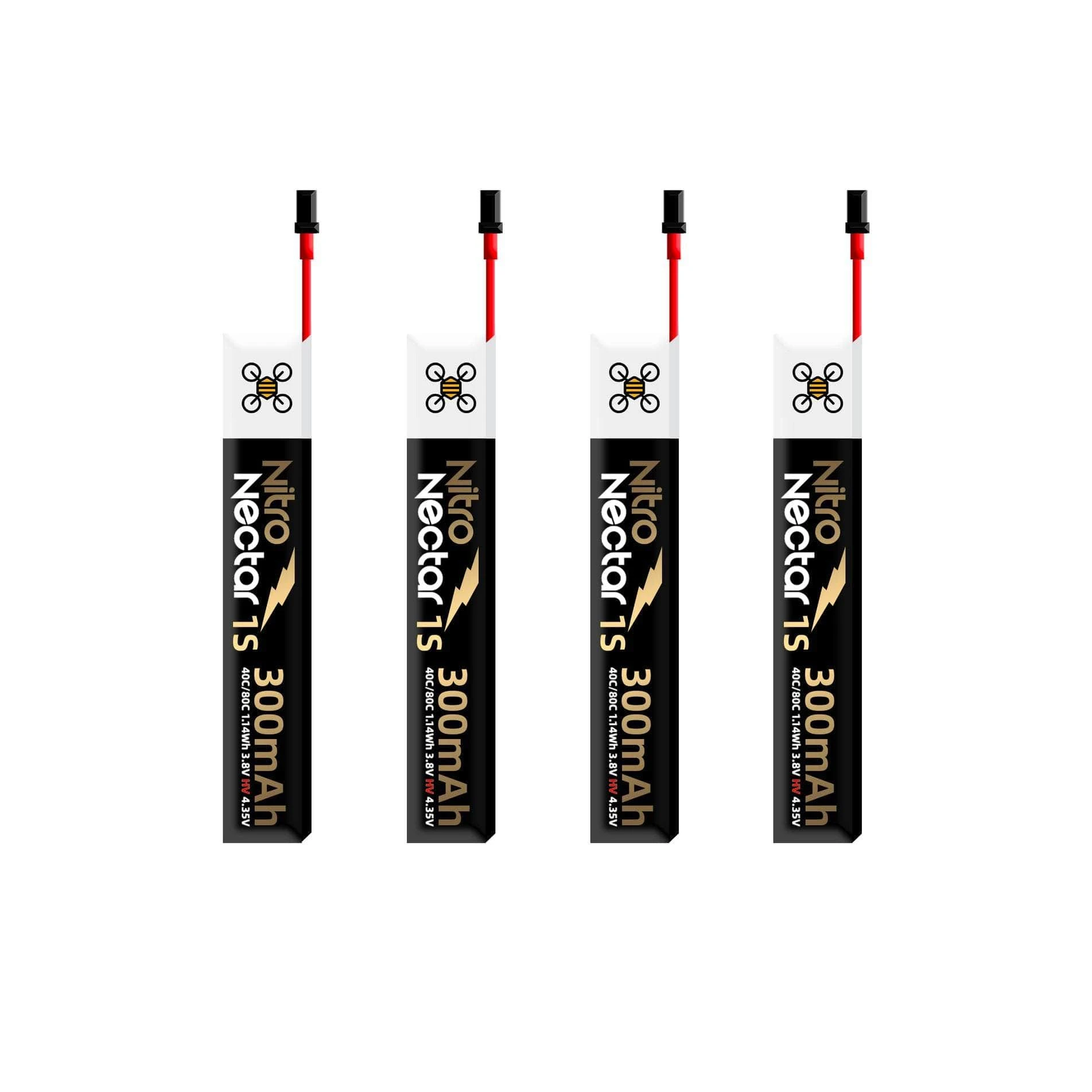 NewBeeDrone Nitro Nectar Gold 3.8V 1S 300mAh 40/80C LiHV Whoop/Micro Battery - Choose Version 5 NewBeeDrone Nitro Nectar Gold 3.8V 1S 300mAh 40/80C LiHV Whoop/Micro Battery - Choose Version - Image 3