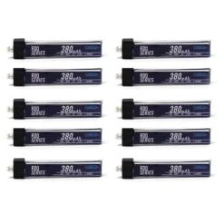 10 PACK Of RDQ Series 3.8V 1S 380mAh 60C LiHV Whoop/Micro Battery - PH2.0 Plastic Head