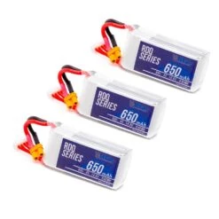 3 PACK Of RDQ Series 14.8V 4S 650mAh 80C LiPo Micro Battery - XT30