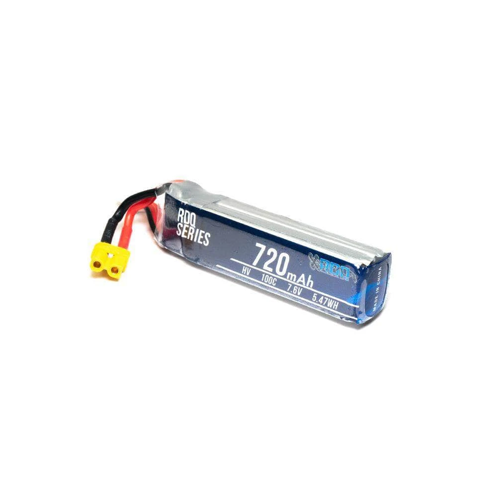 RDQ Series 7.6V 2S 720mAh 100C LiHV Whoop/Micro Battery - XT30 3 RDQ Series 7.6V 2S 720mAh 100C LiHV Whoop/Micro Battery - XT30