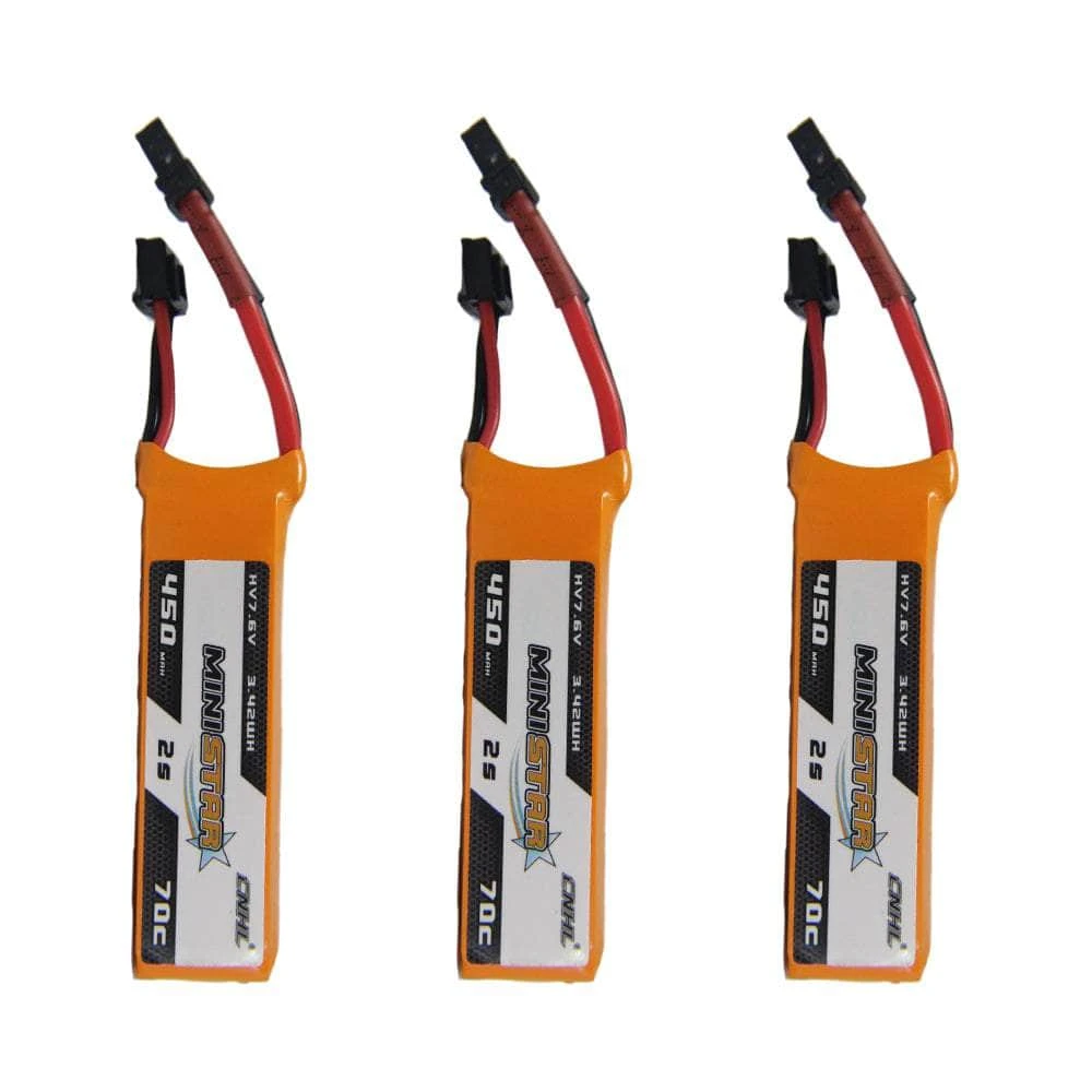CNHL MiniStar 7.6V 2S 450mAh 70C LiPo Micro Battery (3 Pack) - XT30 4 CNHL MiniStar 7.6V 2S 450mAh 70C LiPo Micro Battery (3 Pack) - XT30 - Image 2