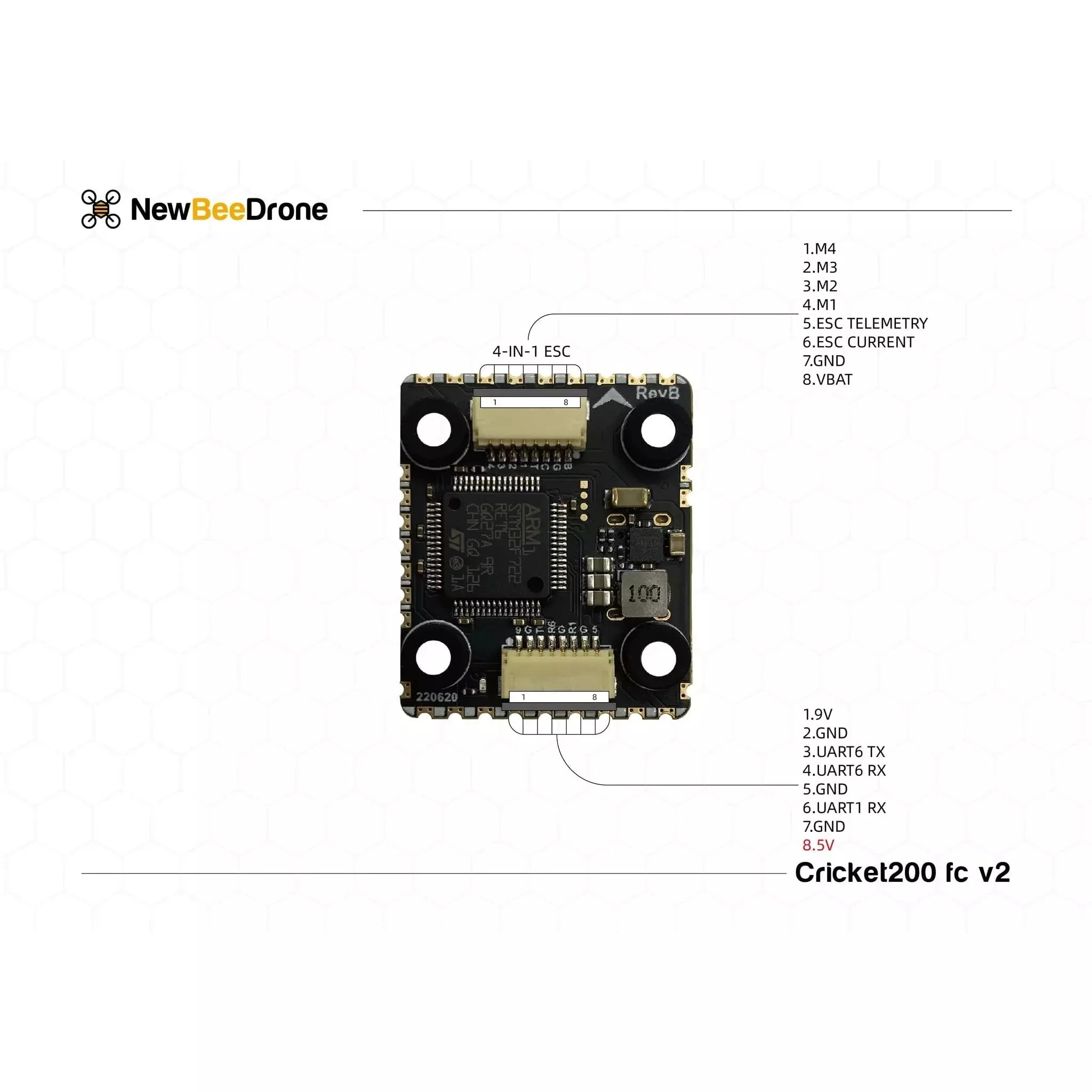 NewBeeDrone Cricket200 V2 F722 3-6S 20x20 Dual BMI270 Flight Controller 7 NewBeeDrone Cricket200 V2 F722 3-6S 20x20 Dual BMI270 Flight Controller - Image 5