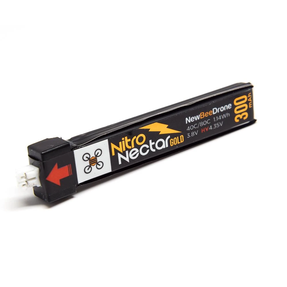 NewBeeDrone Nitro Nectar Gold 3.8V 1S 300mAh 40/80C LiHV Whoop/Micro Battery - Choose Version 4 NewBeeDrone Nitro Nectar Gold 3.8V 1S 300mAh 40/80C LiHV Whoop/Micro Battery - Choose Version - Image 2