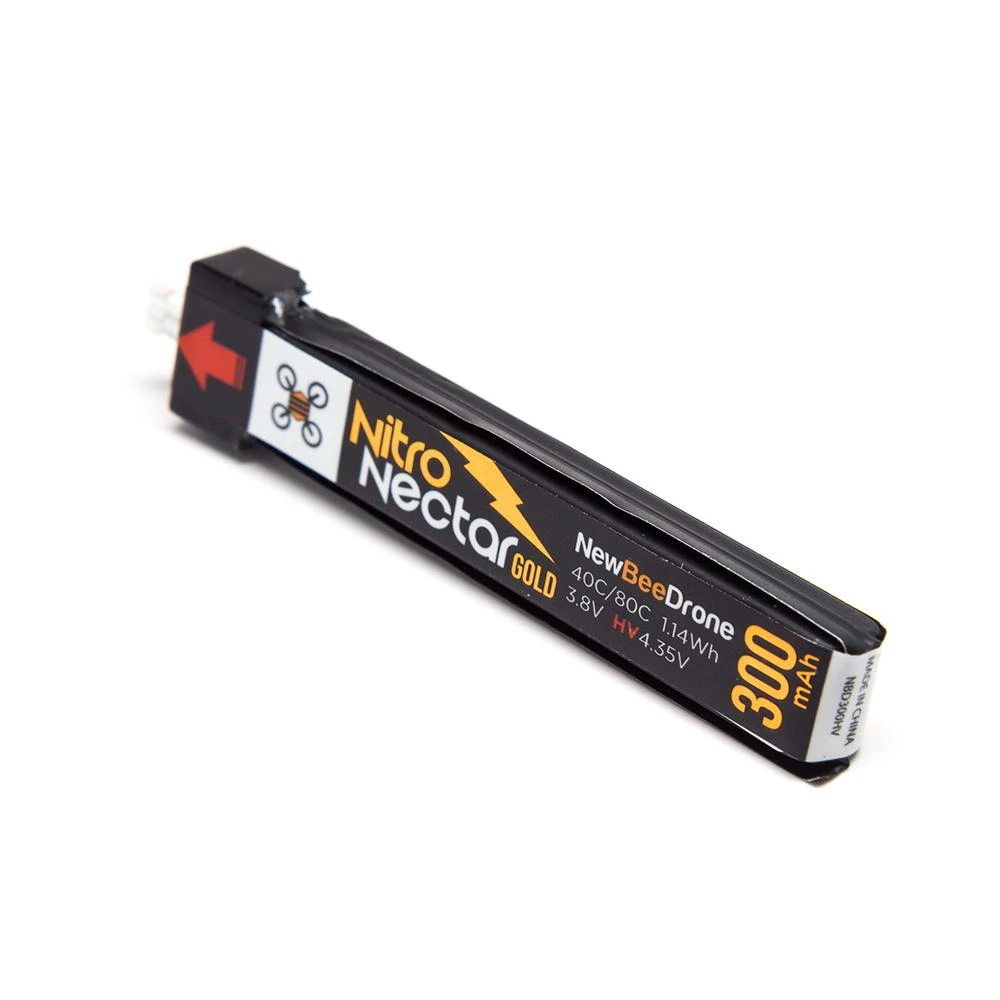 NewBeeDrone Nitro Nectar Gold 3.8V 1S 300mAh 40/80C LiHV Whoop/Micro Battery - Choose Version 7 NewBeeDrone Nitro Nectar Gold 3.8V 1S 300mAh 40/80C LiHV Whoop/Micro Battery - Choose Version - Image 5