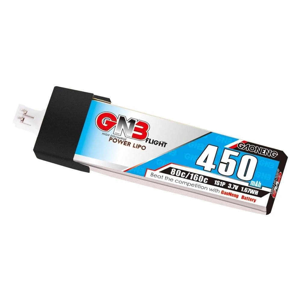 Gaoneng GNB 3.7V 1S 450mAh 80C LiPo Whoop/Micro Battery W/ Plastic Head - PH2.0 3 Gaoneng GNB 3.7V 1S 450mAh 80C LiPo Whoop/Micro Battery W/ Plastic Head - PH2.0